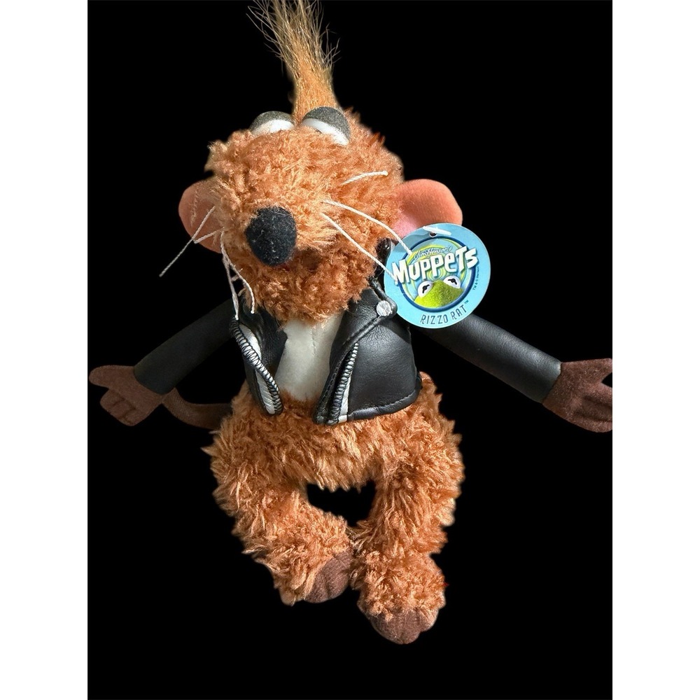 Rizzo The Rat Muppets Jim Henson Plush In Biker Jacket Nanco Fast Shipping NWT